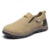 preiswerte Herrenpantoletten &amp; -slipper-Beige Herren-Outdoor-Schuhe zum Reinschlüpfen mit rutschfester, robuster Sohle und schwarzen Akzenten – bequemes Freizeitschuhwerk für den Alltag