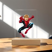 baratos Presentes Personalizados-luz noturna usb personalizada com foto, luz noturna personalizada com rosto de criança de super-herói, luz noturna acrílica, decoração de natal, presentes para fãs de super-heróis