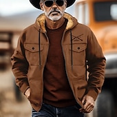 baratos moletons 3d masculinos-Homens Cowboy Tosão Moletons Moletom Moletom com capuz Com Capuz Moda Impressão 3D Feriado Streetwear Preto Marron Zíper Bolsos Outono Inverno Designer