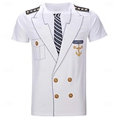 cheap 3D T shirts-Men&#039;s Tuxedo Costume T shirt Short Sleeve T shirt 3D Print Crew Neck Shirt Exaggerated Designer Party Holiday Club White Summer Spring Clothing Apparel S M L XL XXL XXXL