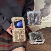 お買い得  サムスン用ケース-電話 ケース 用途 Zフリップ6 Z Flip 5 Z Flip 4 Z Flip 3 バックカバー 耐衝撃 レトロ風 プラッシュ