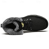 billiga Kängor-Herr Stövlar Snökängor Kängor Vinterkängor Fleecefoder Mocka Nylon Bekväm Halksäker Snörning Svart Grå