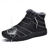 abordables Botas de invierno y nieve-Botas de nieve de invierno amarillas para hombre: impermeables, con forro de piel, cierre de cremallera, botines cálidos antideslizantes para clima frío