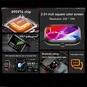 tanie Inteligentne bransoletki-696 ZW65 Inteligentny zegarek 2.01 in Inteligentne Bransoletka Bluetooth Krokomierz Powiadamianie o połączeniu telefonicznym Rejestrator snu Kompatybilny z Android iOS Damskie Męskie Odbieranie bez