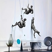 ieftine sculpturi de perete-Sculpturi suspendate din rășină de perete - potrivite pentru sufragerie, dormitor sau coridor - fără pene, fără electricitate - cadou ideal pentru iubitorii de artă modernă