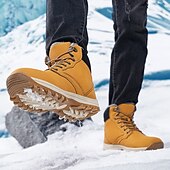 baratos Botas de caminhada-botas de inverno masculinas impermeáveis e isoladas com sola de borracha antiderrapante e forro de pele sintética para caminhadas ao ar livre
