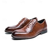 economico Formale-scarpe classiche da uomo in stile oxford marrone con dettagli brogue - eleganti calzature formali per lavoro ed eventi