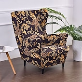 cheap Wingback Chair Cover-Stretch Printed Wingback Chair Cover Armchair Cover Durable and Elastic Slipcover with Stylish Print Design Perfect for Protecting and Refreshing Your Wingback Chair Ideal for Home Decor