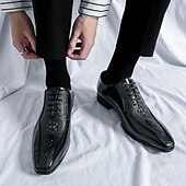 baratos Formal-sapatos oxford masculinos bronze metálico com padrão de crocodilo e detalhes perfurados - calçados formais elegantes para casamentos, festas e eventos empresariais
