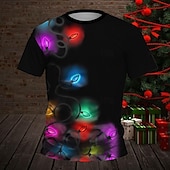 billiga Barnens jultröjor-Pojkar 3D Grafisk Jul T-shirt T-shirt Kortärmad Sommar Vår Mode Grundläggande Barn 4-12 år Rund hals Utomhus Ledigt Dagligen Normal