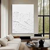 Недорогие Пейзажи-wabi sabi artwork hand painted white abstract art white painting wabi-sabi wall art white textured oil painting wall art set of 2 white wall art white abstract painting white 3d art