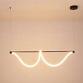 economico Luci a sospensione-lampada a sospensione lineare sottile in metallo con tubo lungo e paralume in silicone lampada a sospensione a led lampade a goccia nere a flute 110-240v