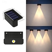 cheap Outdoor Wall Lights-4/8pcs Solar Powered Outdoor Wall Lights Garden Pathway Step Lights High-Efficiency Silicon Panels No Wiring Required Optical Control with Installation Hardware