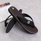 billige Uformelle sandaler-svarte flip-flop-sandaler for menn med polstret såle - komfortabelt uformelt strand- og sommersko