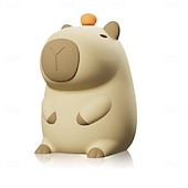 halpa Decorative Lights-Cute Cartoon Capybara Silicone Night Light USB Rechargeable Timing Dimming Sleep Night Lamp for Children's Room Decor