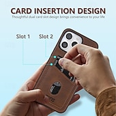 baratos Capas para iPhone-telefone Capinha Para iPhone 16 Pro Max Plus iPhone 15 Pro Max Plus iPhone 14 13 12 11 Pro Max Plus iPhone 14 Pro Max Capa traseira Slot para cartão Antichoque Retro TPU Couro PU