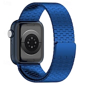 baratos Pulseiras de Apple Watch-Loop Solo Compatível com Pulseira Apple Watch 38mm 40mm 41mm 42mm 44mm 45mm 49mm Fecho Magnético Ajustável Aço Inoxidável pulseira de substituição para iwatch Ultra 2 Series 9 8 7 SE 6 5 4 3 2 1