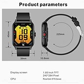 ieftine Ceasuri Smart-ceas inteligent qx15 1,85 inci monitorizare a sănătății asistent vocal AI bărbați femei moda sport tracker fitness ceas inteligent
