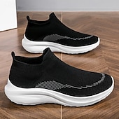 economico Sneakers da uomo-sneakers slip-on rosse leggere da uomo | tomaia in flyknit traspirante con suola comoda per attività casual e sportive
