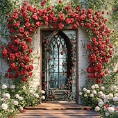 abordables Bannières de Garage et de Porte-Wedding Outdoor Decorations Door Covers Door Tapestry Door Curtain Decoration Backdrop Indoor/Outdoor Door Banner for Front Door Farmhouse Hearts