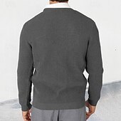 preiswerte Herren Strickjacke-Herren Strickjacke Kurzer Pullover Zopfmuster Stricken Standard Button-Down Glatt V Ausschnitt Modisch Klassisch Freizeitskleidung Verabredung Bekleidung Herbst Winter Schwarz Militßrgrün M L XL