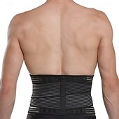 cheap Braces &amp; Supports-Back Support for Men Adjustable Lower Back Lumbar Support Belt Breathable Support Straps with 8 Braces for Sports Heavy Lifting Slimming