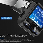 お買い得  車用Bluetoothキット/ハンズフリー-bc32 車用 FM トランスミッター ブルートゥース MP3 プレーヤー ワイヤレス ハンズフリー 1.8 インチ LCD スクリーン付き 携帯電話充電器用