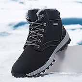 baratos Botas de caminhada-botas de inverno masculinas impermeáveis e isoladas com sola de borracha antiderrapante e forro de pele sintética para caminhadas ao ar livre