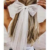 baratos Véus de Noiva-véu de noiva estilo clássico/simples/fofo de uma camada véus de ombro com pérola falsa/cor pura 110,24 pol. (280 cm) tule