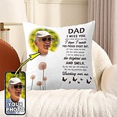 cheap Personalized Pillows-Father&#039;s Day Custom Memorial Pillow Cover Photo Cushion Cover Throw Pillow Sympathy Gift Personalized Memorial Gifts Dad I Miss You
