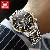 economico Orologi al quarzo-OLEVS Da uomo Orologio al quarzo Di tendenza Orologio casual Orologio da polso Visualizzazione delle fasi lunari Luminoso Calendario Cronografo Acciaio Guarda