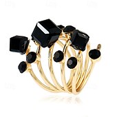 abordables Anillos de mujer-Anillo de cóctel en espiral bohemio chic para mujer con piedras preciosas variadas: perfecto para fiestas y uso diario