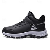 baratos Inverno e botas de neve-botas masculinas para caminhadas ao ar livre no inverno - tênis quentes forrados com pele, à prova d&#039;água, com sola antiderrapante e tira de velcro