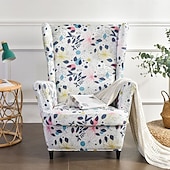 cheap Wingback Chair Cover-Stretch Printed Wingback Chair Cover Armchair Cover Durable and Elastic Slipcover with Stylish Print Design Perfect for Protecting and Refreshing Your Wingback Chair Ideal for Home Decor