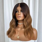 cheap Human Hair Lace Front Wigs-Human Hair 5x5 Closure 13x4 Lace Front Wig Short Bob Brazilian Hair Body Wave Brown Auburn Multi-color Wig 130% 150% Density Ombre Hair Glueless Pre-Plucked For Women Short Human Hair Lace Wig