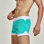 preiswerte Boxershorts für Herren-Herren 1 pc Unterwäsche Boxer Boxer-Shorts Patchwork Polyester Atmungsaktiv Weich Komfortabel Farbblock Mittlere Hüfthöhe Schwarz Weiß