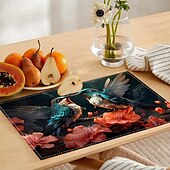 cheap Placemats &amp; Coasters &amp; Trivets-Valentine&#039;s Day Placemats Set of 4 Romantic and Decorative Table Mats Featuring Heart or Rose Patterns Durable and Heat-Resistant Perfect for Adding a Touch of Love to Your Dining Table Decor