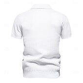 economico Polo Elite da Uomo-Per uomo Polo con zip Lavoro Affari Collo ripiegato Manica Corta Blocco di colori Cerniera Estate Primavera Autunno Bianco perla Nero Blu marino Polo con zip