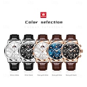 abordables Montres à quartz-OLEVS Hommes Montres à quartz Mode Affaires Montre Bracelet Affichage des phases de lune Lumineux Calendrier Chronographe Cuir Suivre