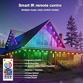 abordables Lumières intelligentes-Lampes LED encastrées intelligentes lumières extérieures permanentes Eternity avec application télécommande Wifi Bluetooth lumières d&#039;avant-toit RGBIC étanches IP67 pour éclairage extérieur de maison