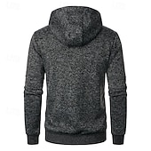 preiswerte Herren Strickjacke-Herren Strickjacke Kurzer Pullover Zip Pullover Reißverschluss Strickpullover Gerippt Stricken Standard Tasche Feste Farbe Mit Kapuze Modisch Klassisch Urlaub Freizeitskleidung Bekleidung Herbst