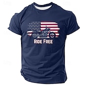 levne Vlastenecké tričko pro veterány-Den veteránů Pánský vlastenecký veterán Udržujte klid a jezděte dál tričko Krátký rukáv tričko 3D tisk Crew Neck tričko módní athleisure pouliční sportovní outdoor denní černé modré zelené letní jarní