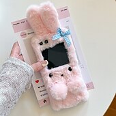 Недорогие Чехлы для Samsung-телефон Кейс для Назначение Z-флип 6 Z Flip 5 Z Flip 4 Z Flip 3 Кейс на заднюю панель со стендом Защита от удара Ретро Плюш