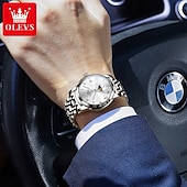 economico Orologi al quarzo-OLEVS Da uomo Orologio al quarzo Creativo Di tendenza Orologio casual Orologio da polso Visualizzazione delle fasi lunari Luminoso Calendario Impermeabile Acciaio Guarda