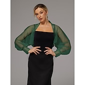 abordables enveloppes d&#039;invité de mariage-boléro en maille protection solaire manches longues bouffantes transparent cache-épaules boléro en tulle organza de mariée mode invité de mariage écharpe femme tout-assorti printemps&amp;amp;robe d&#039;été
