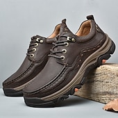 economico Semi-formale-scarpe da trekking da uomo in similpelle marrone con chiusura a lacci - comode e resistenti, perfette per le avventure all&#039;aria aperta
