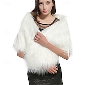 billige Sjaler &amp; Innpakninger-imitert pels skulder sjal wrap viking cape for kvinner brude bryllup skuldertrekk fest vinter capelet
