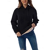 abordables chaqueta con capucha-Mujer Abrigo de invierno Chaqueta de sherpa Chaqueta con capucha Exterior Calle Ropa Cotidiana Otoño Invierno Regular Abrigo Ajuste regular Mantiene abrigado Transpirable Elegante Casual Chaquetas