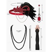 olcso Öltözetek-Retró Ordító 20-as évek 1920-as évek Déli Flapper ruha Felszerelések Koktélruha A nagy Gatsby Flapper lány Esküvői Vendég Flitter Rojt Női Farsangi jelmez 7 db Karácsony Mindszentek napja Farsang