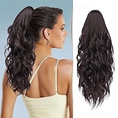 economico Code-extension per capelli coda di cavallo 18&quot; clip artiglio in extension per capelli ricci ondulati extension coda di cavallo finta lunga morbida coda di cavallo sintetica pezzo di capelli per donna